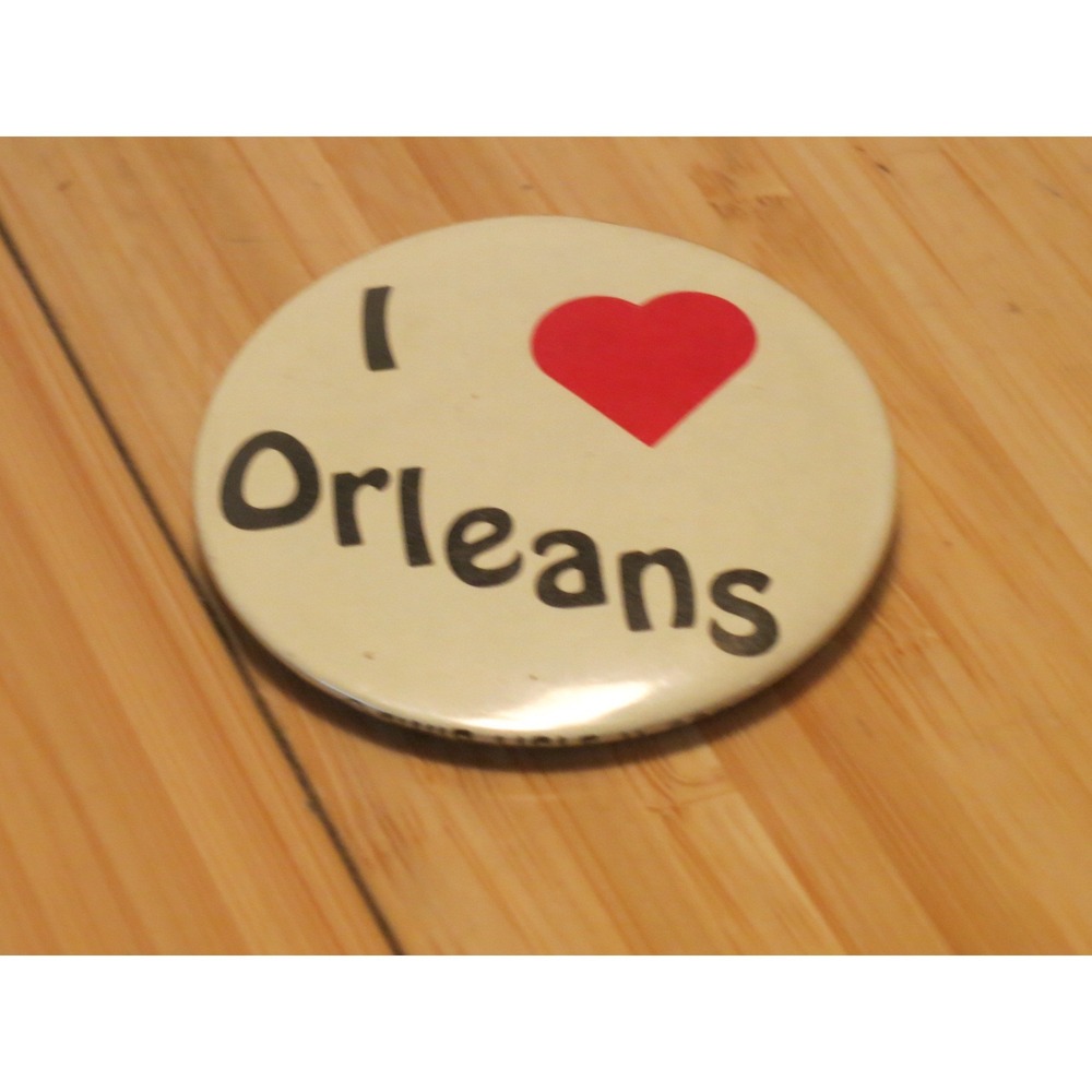 Vintage I Love Orleans button Button Pinback from SWIB‎ Lisle IL